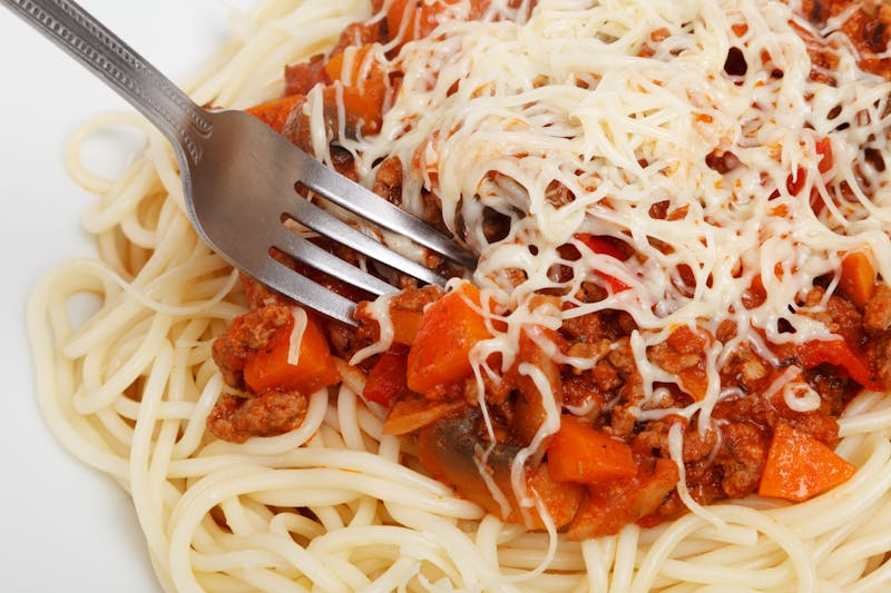 Classic spaghetti bolognese with rich meat sauce